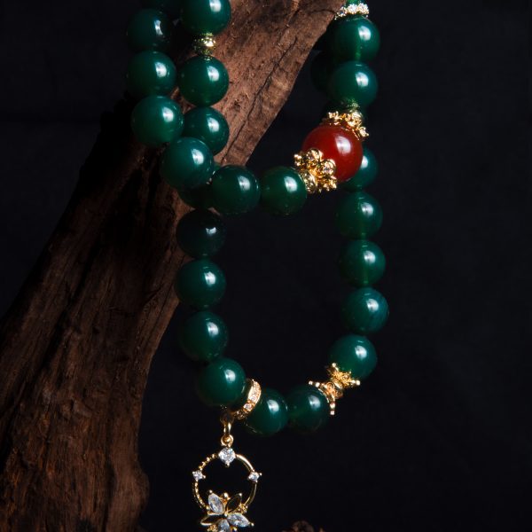 綠肥紅瘦——Mindful Guardian Bracelet - Red & Green Agate Harmony, Inspired by Eastern Aesthetics
